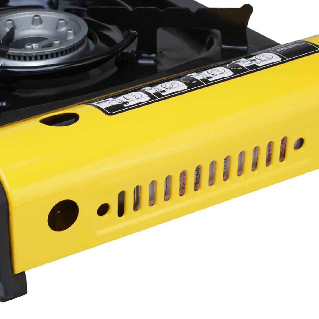 Portable Butane Stove Gas Burner Yellow with BBQ Grill Plate